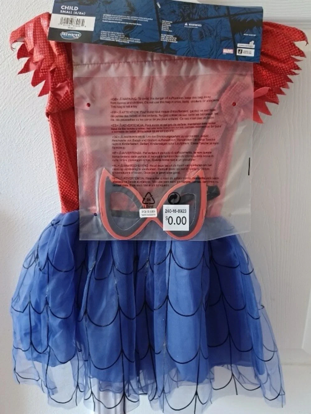 Girl’s size small 6/6x Spider-Man Halloween costume